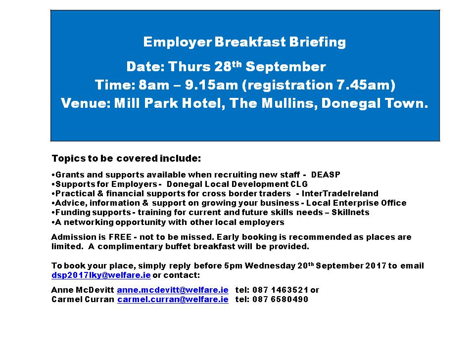 Attention Donegal Employers/Businesses - Local Enterprise Office - Donegal