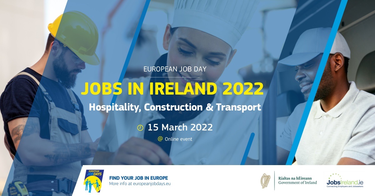 Jobs in Ireland 2022 Hospitality, Construction and Transport